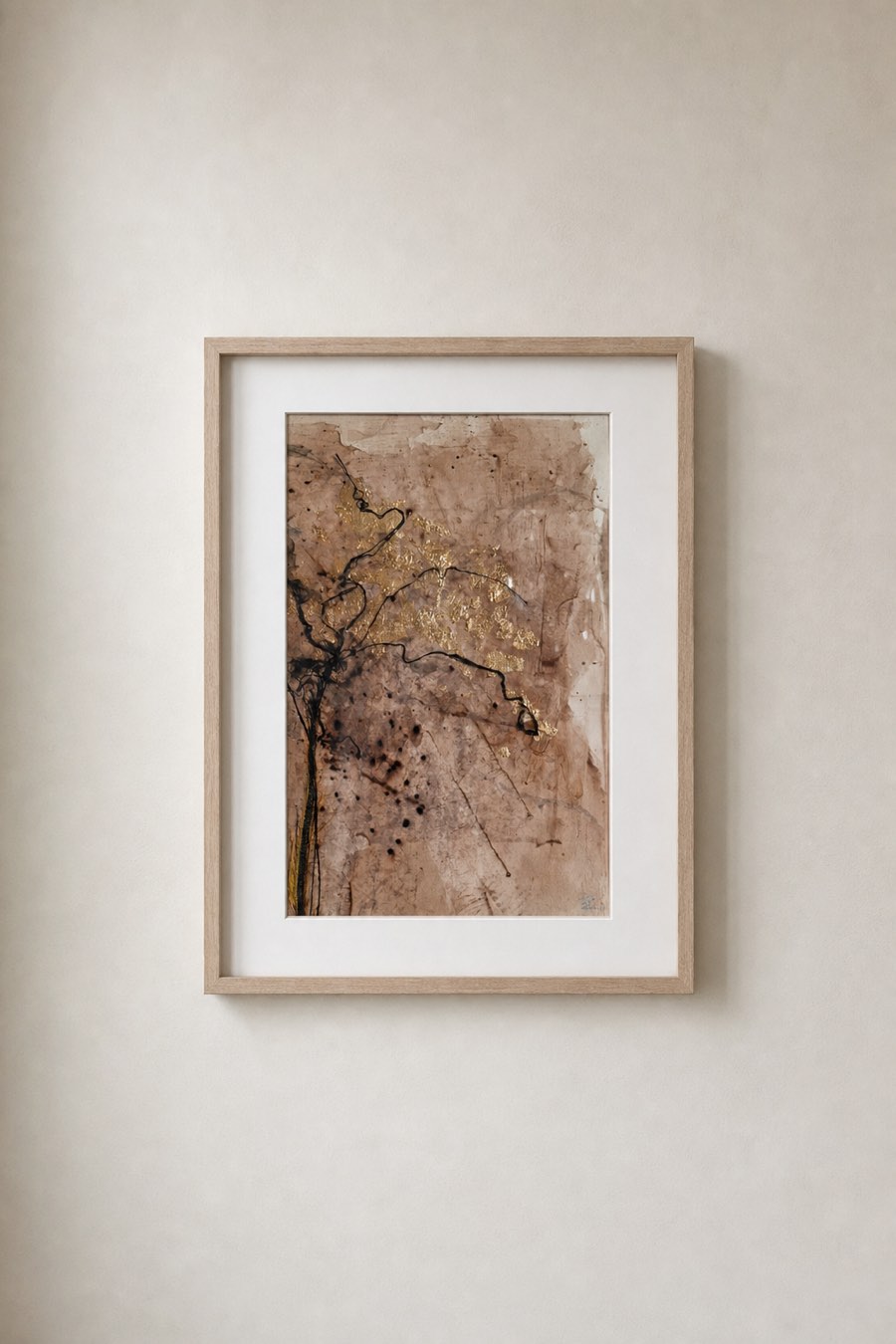 Goudader, Collage, pencil and gouache on paper, Els Schram