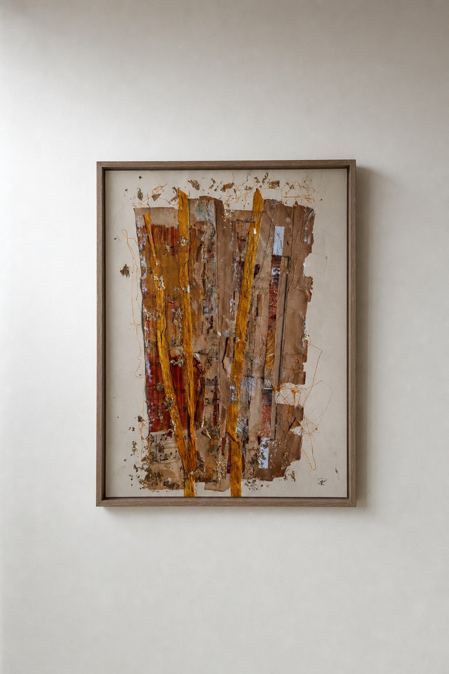 Riet, Collage and ink on paper, Els Schram