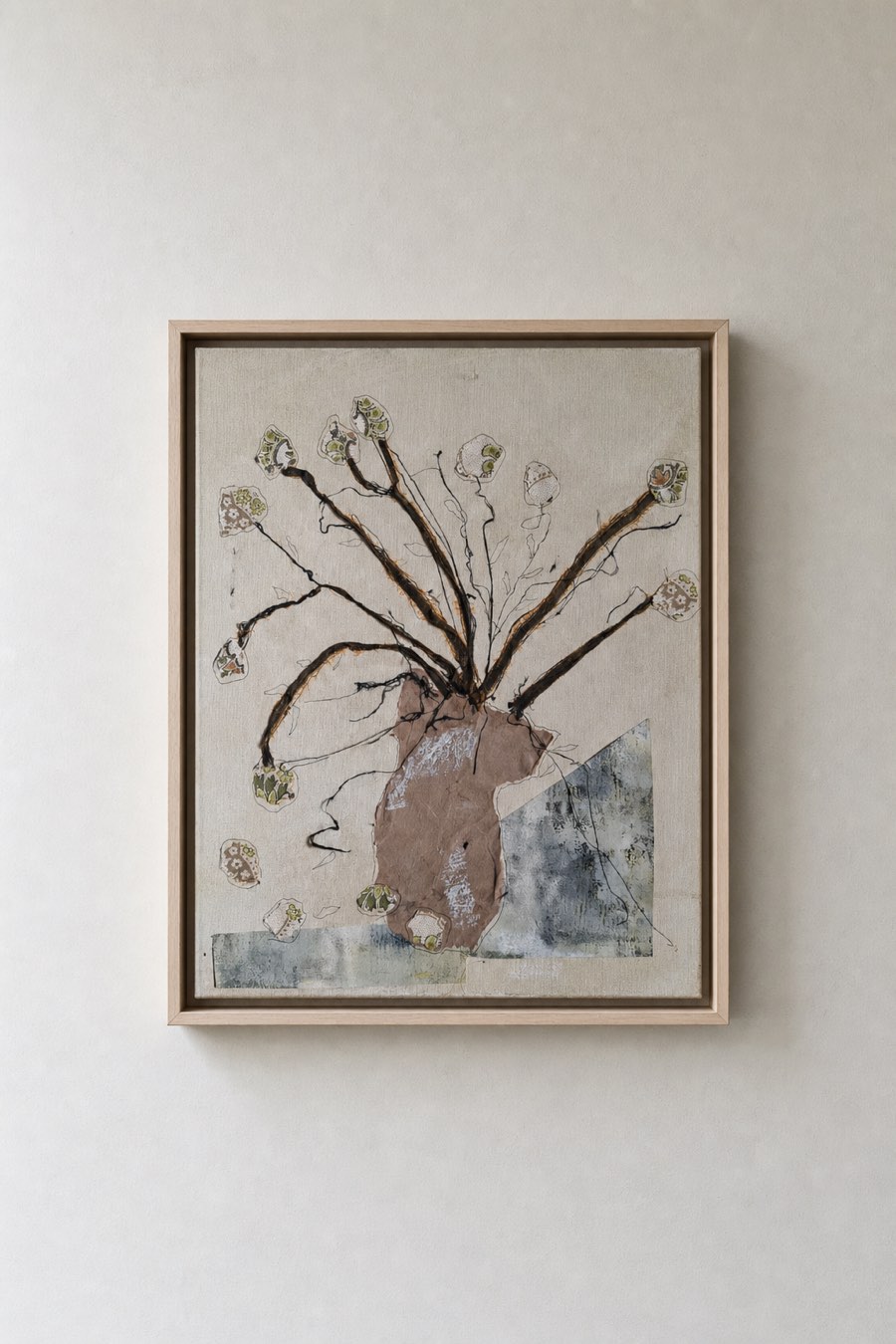 Takken, Mixed media on linen, Els Schram