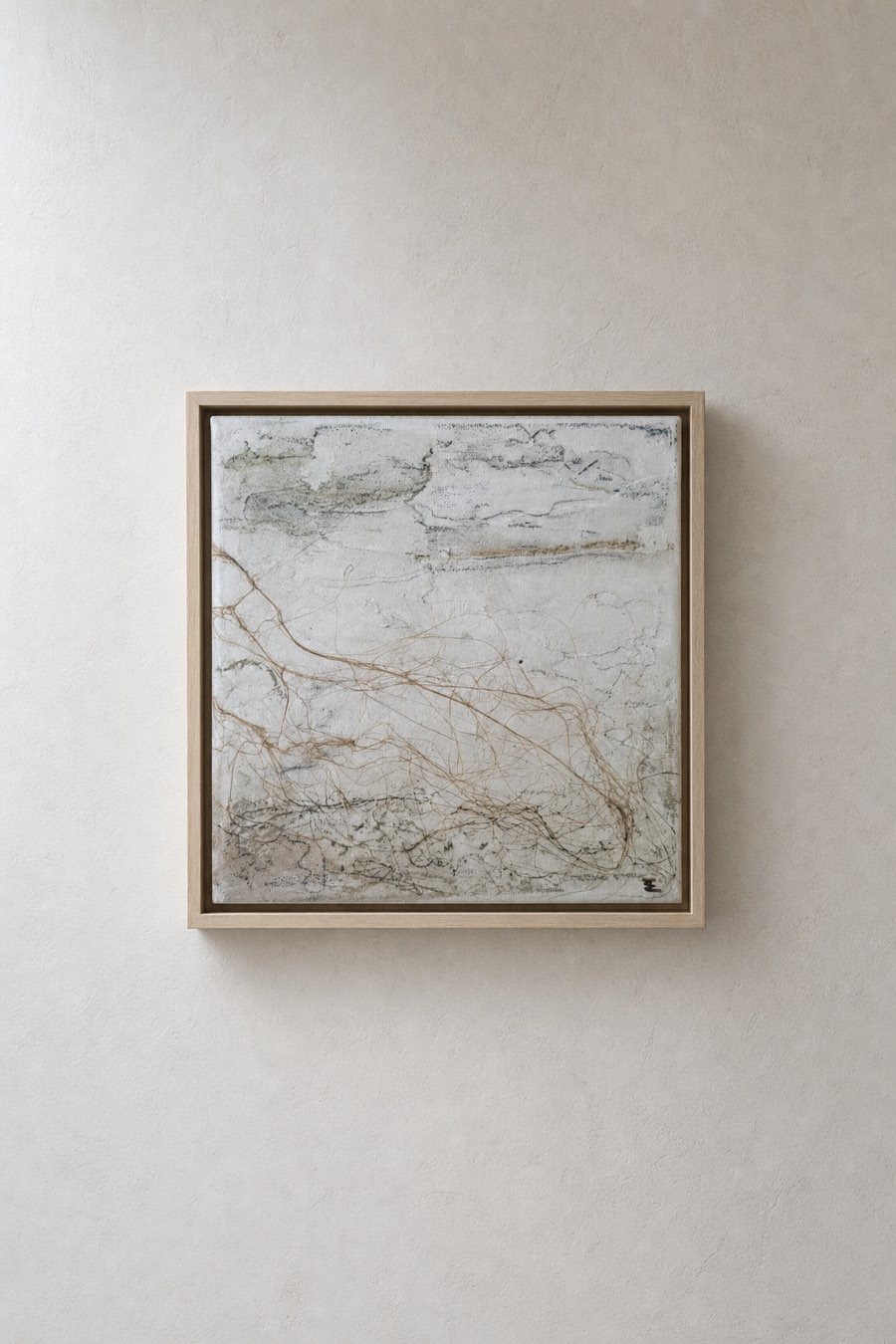 Verweerd III, Linen, plaster paste, acrylic and flax, Els Schram
