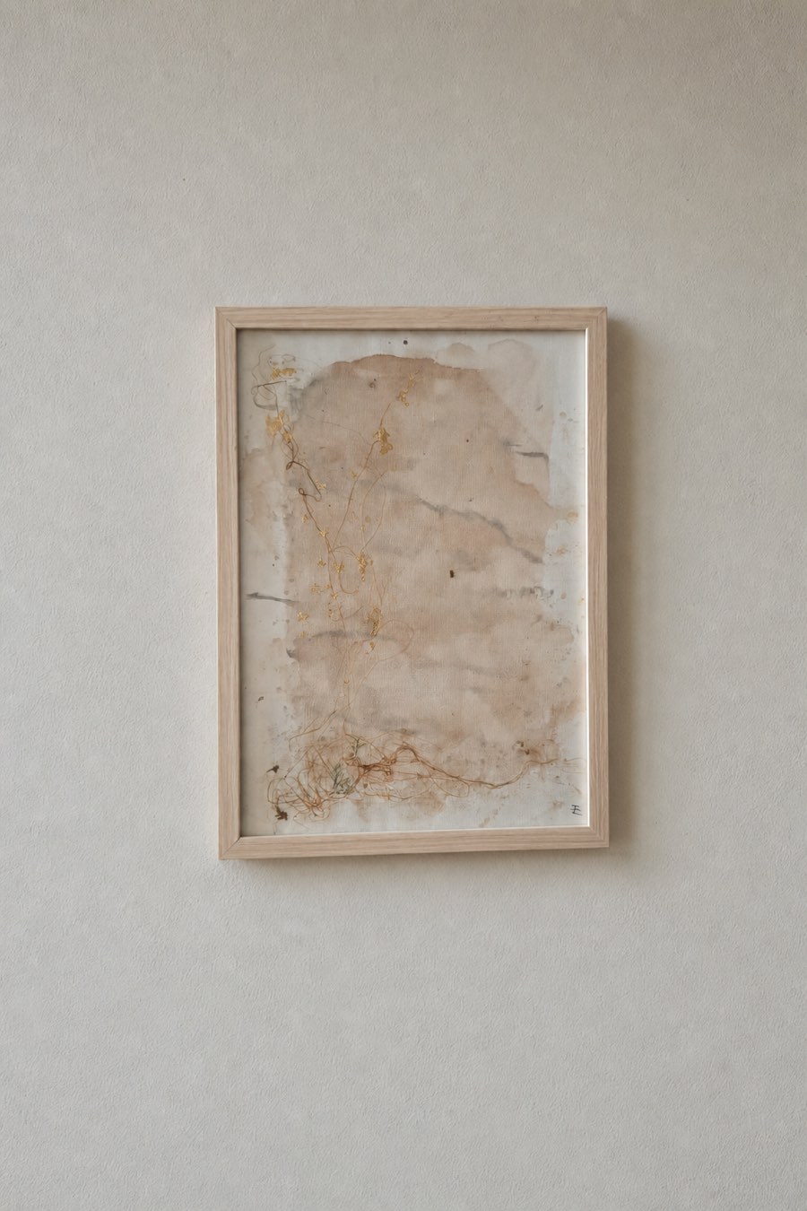 Gouddraad, Bistre, flax and gold leaf, Els Schram