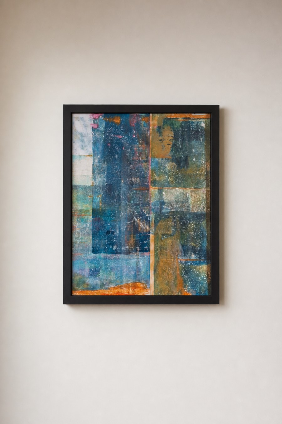Getij, Monoprint with acrylic, Els Schram