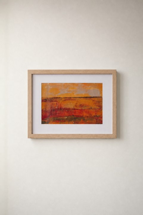 Zongebrand I, Monoprint met goud en houtskool, Els Schram
