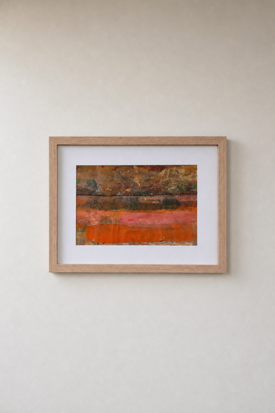 Zongebrand II, Monoprint with gold and charcoal, Els Schram